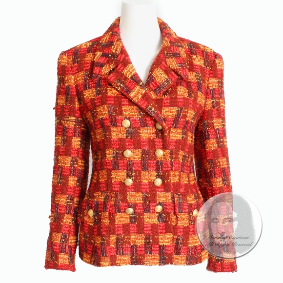 Escada Jacket Blazer Colorful Boucle Wool Mohair Blend Vintage 90s Sz 36 - Picture 1 of 9